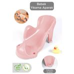 Meleni Baby Vakum Tabanlı Bebek Yıkama Banyo Aparatı - Bebek Yıkama Koltuğu Küvet Oturağı - Pembe