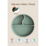 Meleni Baby Vakum Tabanlı Silikon Tabak - Bebek Silikon Mama Tabağı - Yeşil