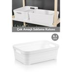 Meleni Home 1 Adet Dekoratif Piramit Saklama Kutusu - Dolap İçi Düzenleyici Çok Amaçlı Organizer 8,2 Litre Beyaz