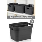 Meleni Home 1 Adet Dekoratif Piramit Saklama Kutusu - Dolap İçi Düzenleyici Organizer Kutu 5 Litre Antrasit