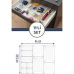 Meleni Home 11 Modüler Banyo Makyaj Takı Düzenleyici Plastik Malzemeden 46x38.5 cm Masaüstü Organizer - Beyaz
