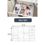 Meleni Home 16'lı Modüler Set Çekmece Içi Düzenleyici - Makyaj Takı Aksesuar Organizer - Dolap Içi Düzenleyici