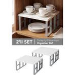 Meleni Home 2 Adet Dolap Içi Organizer Raf - Mutfak Banyo Deterjanlık Çok Amaçlı Tezgah Üstü Düzenleyici Beyaz - 30 x 30 cm