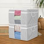 Meleni Home 2'li Maxi Pencereli Baza Altı Hurç - Çekyat Baza Tipi Yastık Kıyafet Saklama Hurcu 45 x 40 x 30 cm