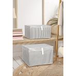Meleni Home 2'li Set Kapaklı Çok Amaçlı Hurç Saklama Kutusu Organizer Mini 40 x 30 x 26 cm Gri