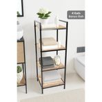 Meleni Home 4 Katlı Ahşap Banyo Rafı - Banyo Düzenleyici Havluluk Organizer Çok Amaçlı Dolap Banyo Dolabı