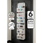 Meleni Home 6 Katlı Kapı Arkası Organizer - Çok Amaçlı Mutfak Banyo Dolap Içi Düzenleyici 30X12X128 cm Çizgili - Gri