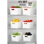 Meleni Home 6'lı 3800 ml Buzdolabı Düzenleyici - Mutfak Banyo Dekoratif Dolap İçi Çok Amaçlı Organizer Beyaz