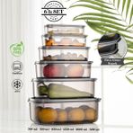 Meleni Home 6'lı Set Dikdörtgen Sweet Saklama Kabı Seti Düzenleyici - Platin - Antrasit