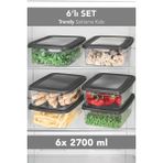 Meleni Home 6'lı Trendy Buzdolabı Düzenleyici - Mikrodalga ve Difrize Uygun Organizer Saklama Difriz Kabı 2700ML - 2,7 lt - Şeffaf