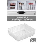 Meleni Home Modüler Çekmece İçi Düzenleyici - Banyo Makyaj Takı Organizer Ofis Düzenleyici 15,2 x 15,2 cm Şeffaf