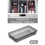 Meleni Home Modüler Çekmece İçi Düzenleyici - Banyo Makyaj Takı Organizer Ofis Düzenleyici 30,5 x 15 cm Antrasit