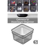 Meleni Home Modüler Çekmece İçi Düzenleyici - Banyo Makyaj Takı Organizer Ofis Düzenleyici 7,8 x 7,8 cm Antrasit