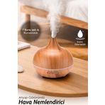 Meleni Home Oda Hava Nemlendirici - 7 Renk LED Işıklı Buhar Makinesi Aroma Difüzörü Humidifier Açık Kahve