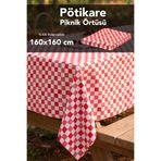 Meleni Home Pötikare Desenli Masa Örtüsü - Sofra Bezi Piknik Kamp Dekoratif Çok Amaçlı Örtü 160x160cm