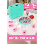 Meleni Toys 14 Parça Pastacı Oyun Seti - Taşınabilir Çantalı Çatal Bıçak Aksesuarlı Eğitici Pasta Yapım Oyuncağı