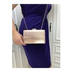 melezzi Pudra Rose Renk Sıvama Materyal Abiye Portföy Clutch Düğün Nişan Kına Davet Özel Gece Kadın Çanta