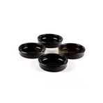 MELHOME sütlaç kasesi etlik güveç 16cm yuvarlak 2li Toprak ve siyah (Black)
