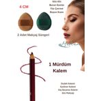 Melien 1 Suya Dayanıklı Dolgun Dudak Göz Pürüzsüz Eyeliner Kaş Boyama Kalemi Peeling Dudak 2 Makyaj Süngeri Aksesuar