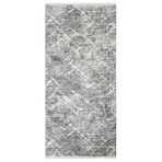 Melik Gri Soyut Modern Geometrik Etnik Eskitme Desenli Boho Makinada Yıkanabilir Hafif Hav Toz Vermez Leke Tutmaz Kaymaz Taban Dijital Makine Baskı Halı Oturma Odası Salon Yolluk Koridor Mutfak Halısı