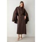 Melike Tatar Pelerinli Saten Elbise 32-3805