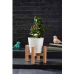 melik's Trilya Ahşap Saksı Standı Saksılık Saksı Ayağı 16x16 Cm (SAKSI DAHİL DEĞİLDİR)