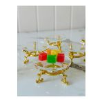Melinda 6 ADET GOLD KAHVE YANI AYAKLİ SUNUMLUK LOKUMLUK MAKARONLUK (6x6cm)