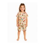 Melisa Ticaret Kız Çocuk Yazlık Pijama Takımı Kısa Kollu Bermuda Şortlu Pamuklu Baskılı Çocuk Uyku