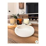 MelisArt3D Dünyası Modern Beyaz Örgü Kase – Minimal Ev Dekoru Dekoratif Obje