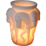 Melissa Candle Dekoratif Atlı Fener Mum - Beyaz - 1 Adet