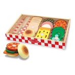 Melissa & Doug ahşap sandviç yapma seti | Sembolik oyun | Oyuncak yemek | 3+ | Erkek veya kız çocuk için hediye