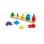 Melissa&Doug MD000379 Ahşap Renkli Şekil Dizme