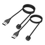 Meliya [2'li paket] Xiaomi Mi Band 5/6/7 akıllı saat için şarj kablosu, yedek USB şarj yuvası standı kablosu, Amazfit Band 5 fitness takip cihazı için (1,0 m/1,5 m)
