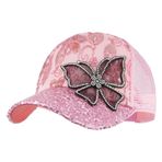 Meliyya File beyzbol kepi, suni elmas, kelebek, beyzbol şapkası, yazlık, payetli, levha, erkek, kadın,, A08228-pembe, Tek Beden