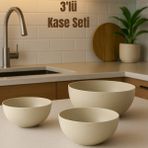 Melkan Home 3'lü Yuvarlak Kase Set Krem