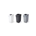 Melkan Home Banyo Çöp Kovası 27 Litre Atık Kutusu Cafe Otel Çöp Kovası Geri Dönüşüm Kutusu 27 Litre 3 Adet Beyaz, Siyah, Metalik Gri