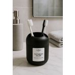 Melkan Home Cam Diş Fırçalık | Çok Gözlü Banyo Organizeri | Siyah-Beyaz | 9,4x9,4x12 cm
