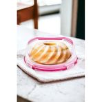 Melkan Home Kek Fanusu & Pasta Fanusu Kilitli Kapaklı Kek Fanusu 7 Litre Milenyum Pembe Beyaz