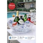 Melkan Home Kristal Şeffaf Oval Buz Kovası 3,8 Litre – Şampanya, Şarap ve İçecek Soğutucu Ice Bucket