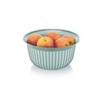 Melkan Home Meyve Kasesi Premium Modern Tasarımlı Kase, Meyve ve Sebze Kasesi 3 Litre Yeşil Çift Desen Kase