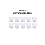 Melkan Home Orkide Saksısı Kristal Orkide Saksı 10 Adet 1,5 Litre Orkide Saksı Şeffaf Orkide Saksısı Şeffaf