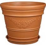 Melkan Home Papatya Desen Antik Saksı 21 Litre - 38x32 cm / 21L - Kahverengi