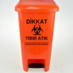Melkan Home Tıbbi Atık Kovası 25 Litre Pedallı Tıbbi Atık Kutusu Slim Pedallı Çöp Kovası Atık Kutusu
