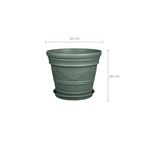Melkan Home Yeşil Antik Papatya Desenli Saksı 12 Litre Yeşil