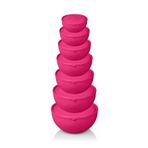 Melkan Home Yuvarlak Milenyum Pembe Renk Kapaklı Kase 7'li Set