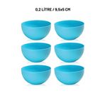 Melkan Home Yuvarlak Mini Kase Set 0,2 Litre X 6 Adet Turkuaz Turkuaz