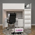 Mell Çekmeceli Ranza Suntalam - Beyaz - 100 x 100 cm