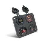 MELLİFERA 12-24V USB Portları ile LED Voltmetre Açma-Kapama Anahtarı Paneli Araba Tekne Karavan İçin