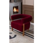 Mellmod Sweet Mod Ahşap Ayaklı Bukle Berjer Bordo
