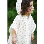 MELLS BABY Organik %100 Pamuk Müslin Kapşonlu Plaj Çocuk Bebek Panço Bornoz Banyo Havlu